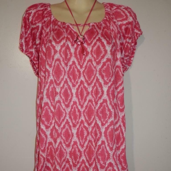 Allison Brittney Tops - Allison Brittney 1X Top Pink BOHO Stretch E313